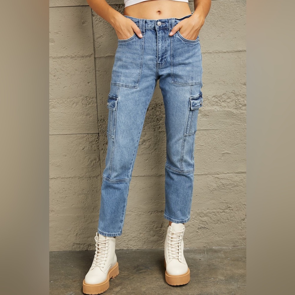 🌟NEW, CHIC**-  Kancan High Rise Slim Straight Cargo Pants | OFFERS WELCOME!